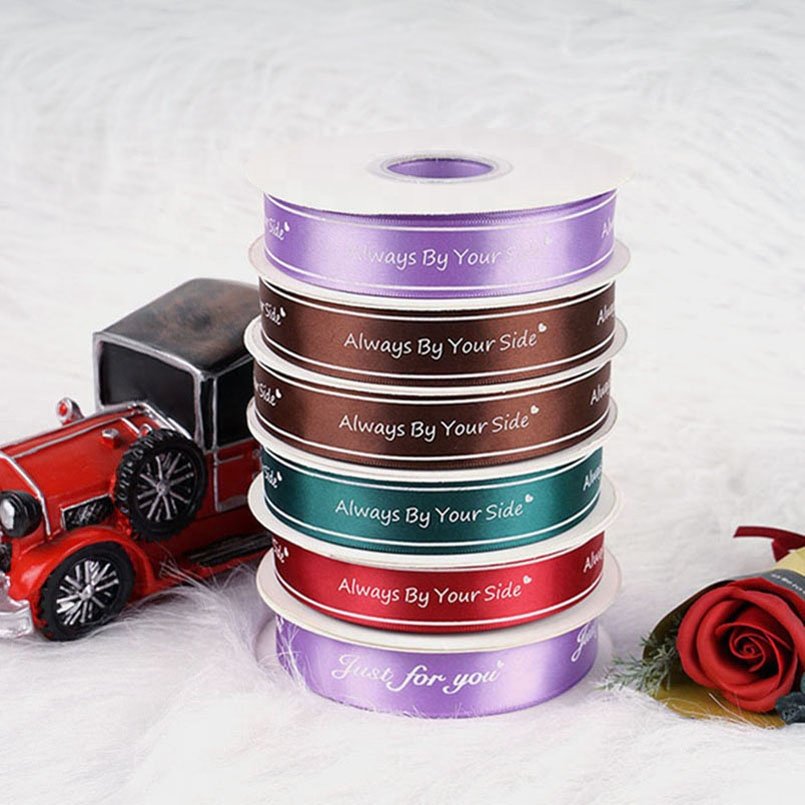 Custom Gift Box with Ribbon 100%Polyester paper box with ribbon Factory Wholesale Printed logo Satin Ribbon