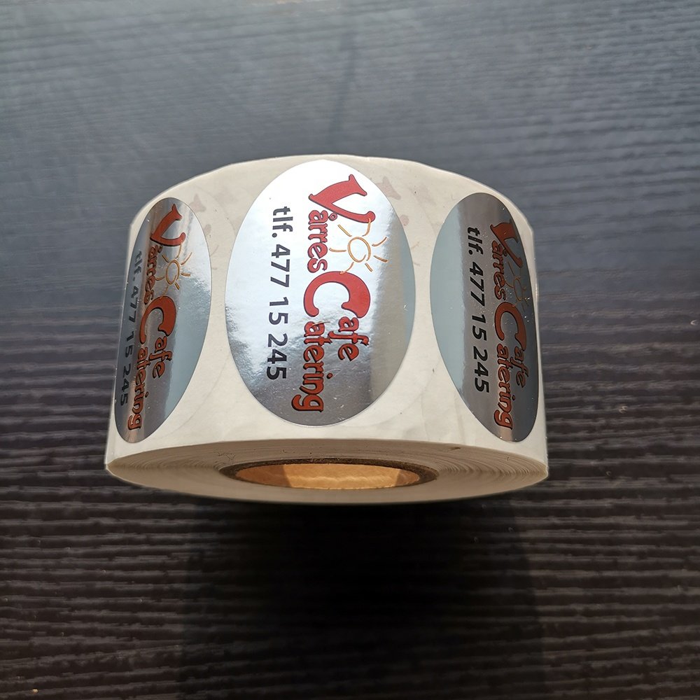Custom print plastic PET metallic silver sticker