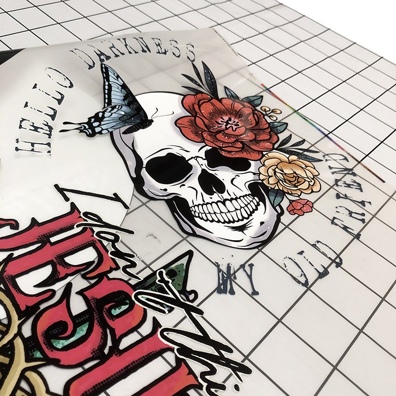 Wholesale designs dtf direct to film screenprint printing heat press vinyl labels halloween heat transfer stickers for clothes