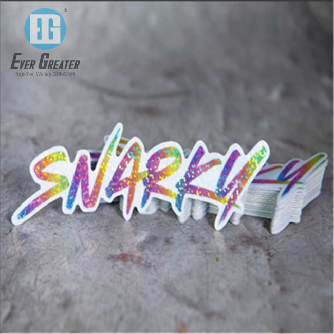 Die Cut Self Adhesive Reflective Rainbow Holographic Labels Custom Hologram Sticker