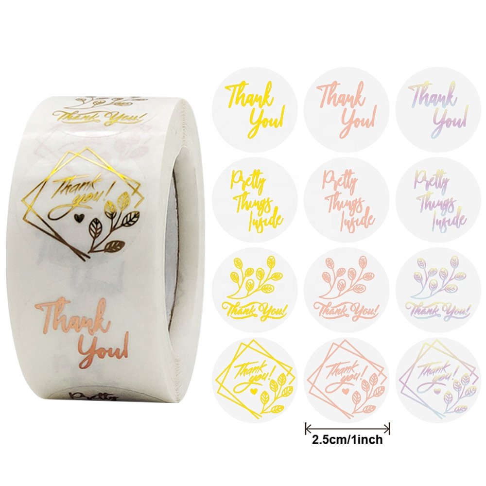 Custom Waterproof Gold Stickers Color White Adhesive Vinyl Sticker Label