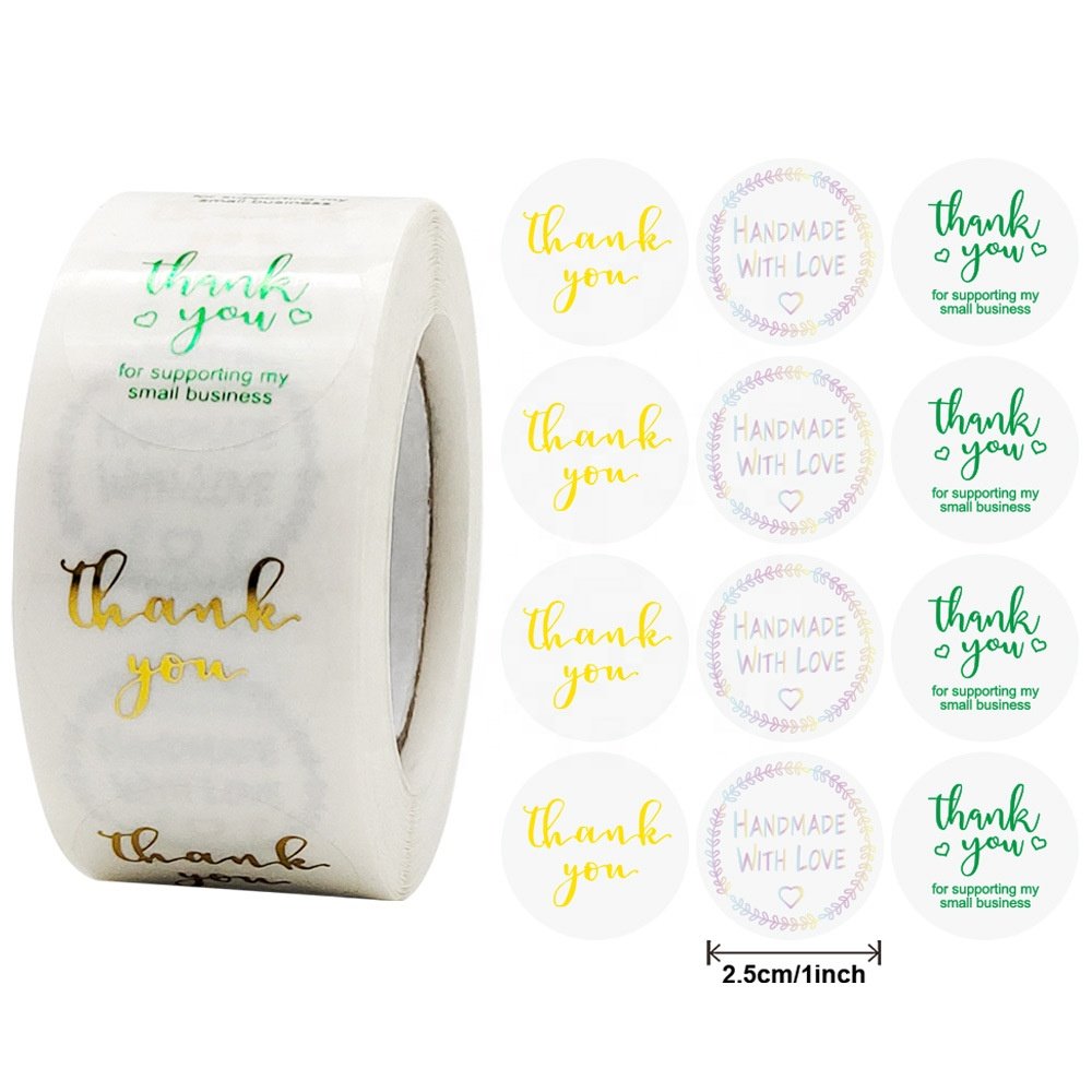 Custom Waterproof Gold Stickers Color White Adhesive Vinyl Sticker Label
