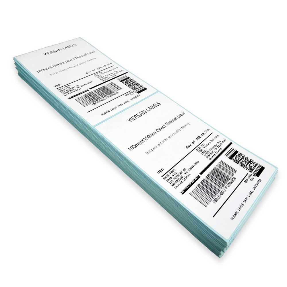 4" x 6" Self Adhesive Printer Direct Thermal Shipping Sticker 4x6 Inch Perforated Fanfold Label