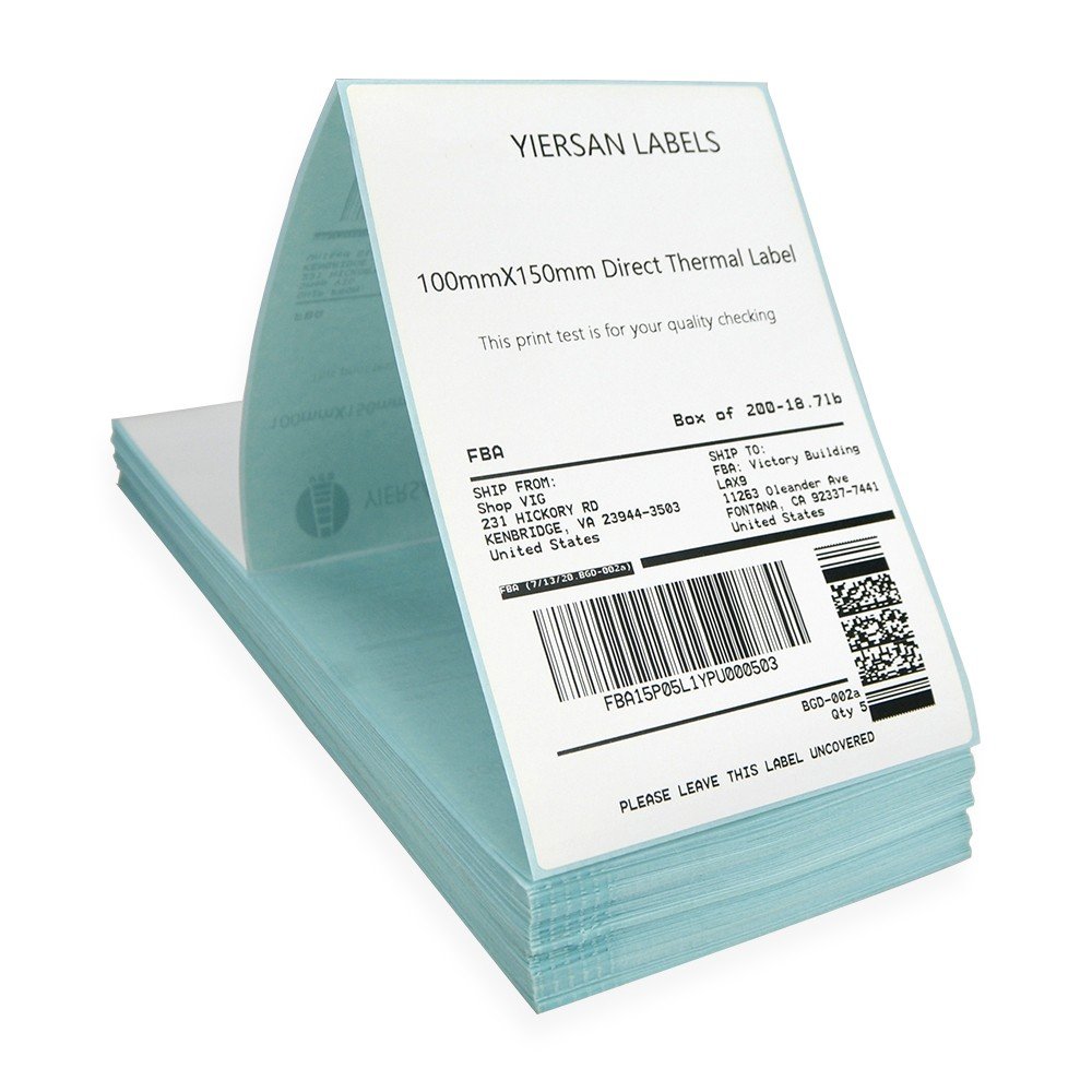 4" x 6" Self Adhesive Printer Direct Thermal Shipping Sticker 4x6 Inch Perforated Fanfold Label
