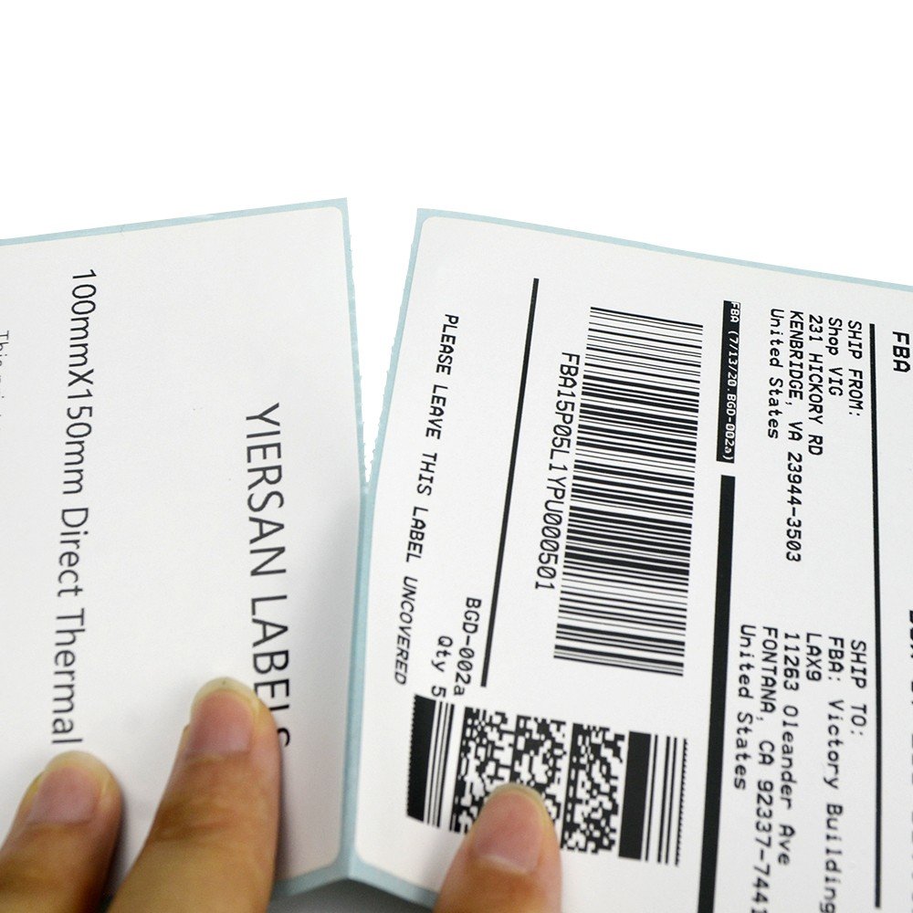 4" x 6" Self Adhesive Printer Direct Thermal Shipping Sticker 4x6 Inch Perforated Fanfold Label