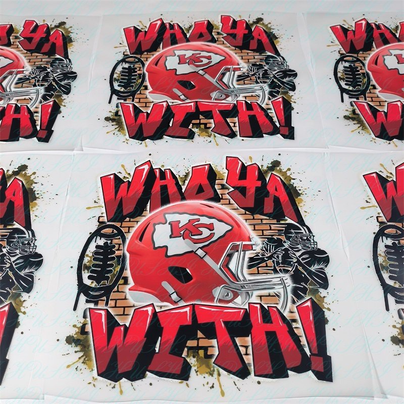 Factory customized High Quality dtf NFL team stickers custom transfers vinyl film screen printing dtf sticker for t shirts