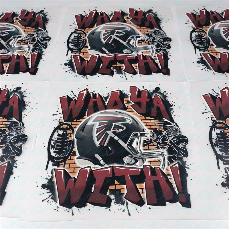 Factory customized High Quality dtf NFL team stickers custom transfers vinyl film screen printing dtf sticker for t shirts