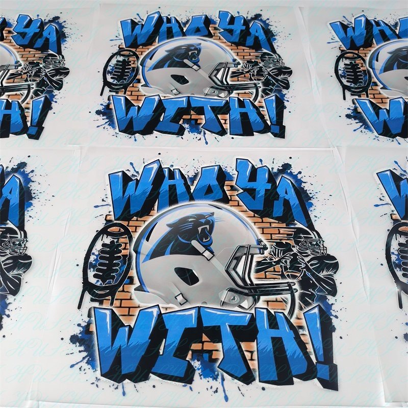 Factory customized High Quality dtf NFL team stickers custom transfers vinyl film screen printing dtf sticker for t shirts