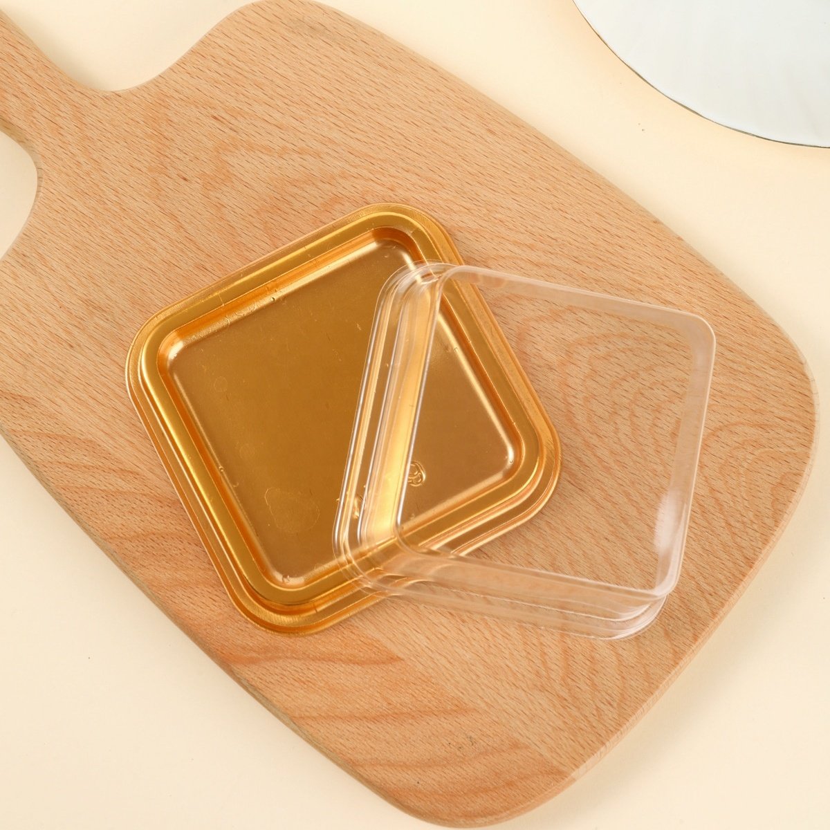 Customized stickers PET Plastic Clear Small Square Dessert Mooncake Packaging Box