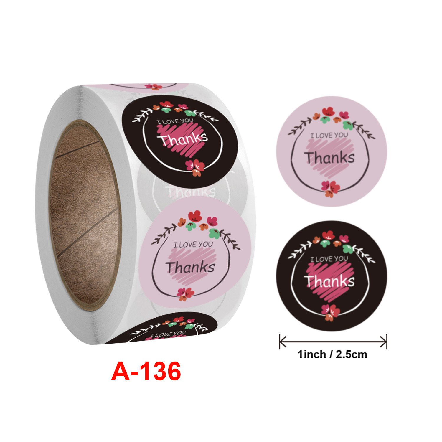 Factory Direct Sales Thank You Sticker Roll Decorative Envelope Label 1-inch Adhesive Customized Printing Label Sticker