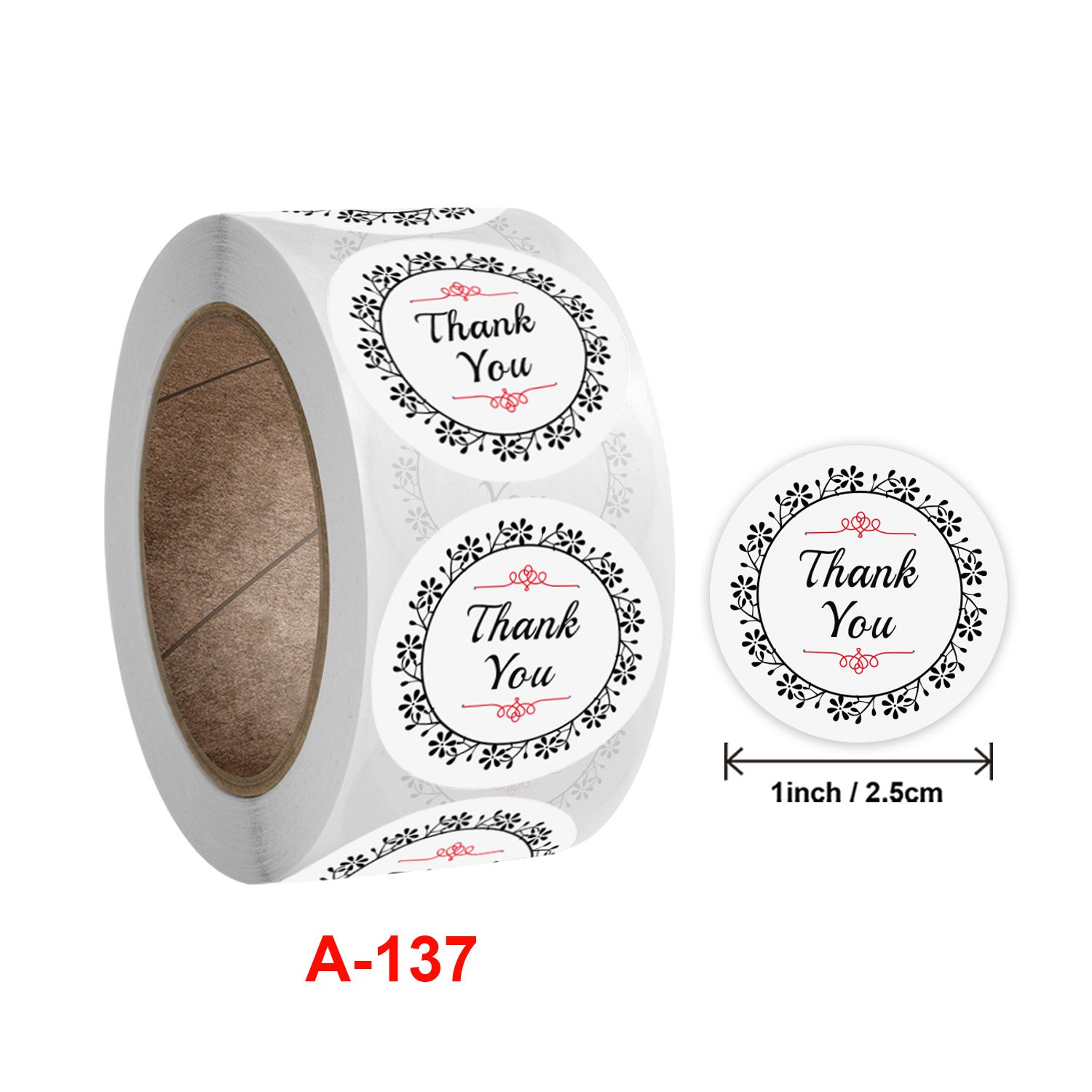 Factory Direct Sales Thank You Sticker Roll Decorative Envelope Label 1-inch Adhesive Customized Printing Label Sticker