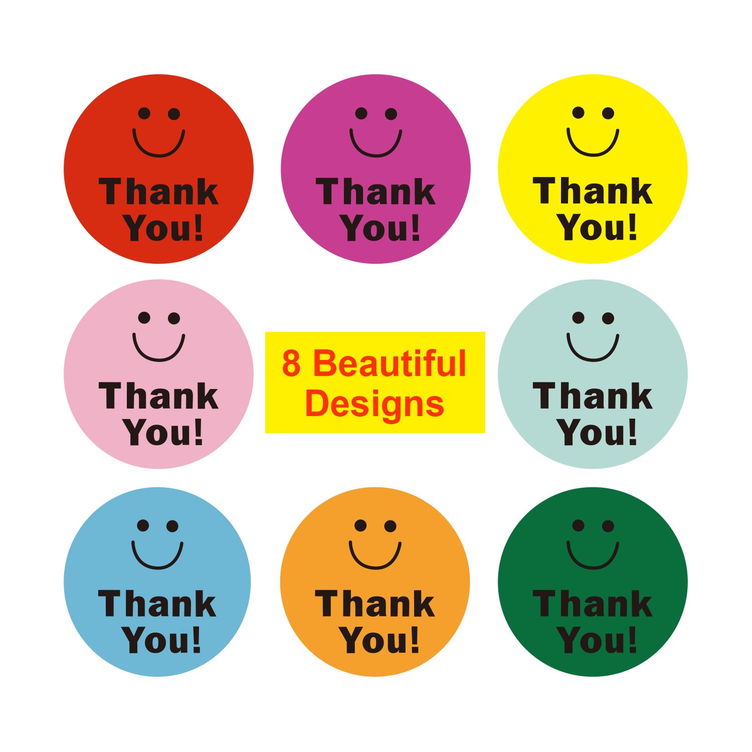 Factory Direct Sales Thank You Sticker Roll Decorative Envelope Label 1-inch Adhesive Customized Printing Label Sticker