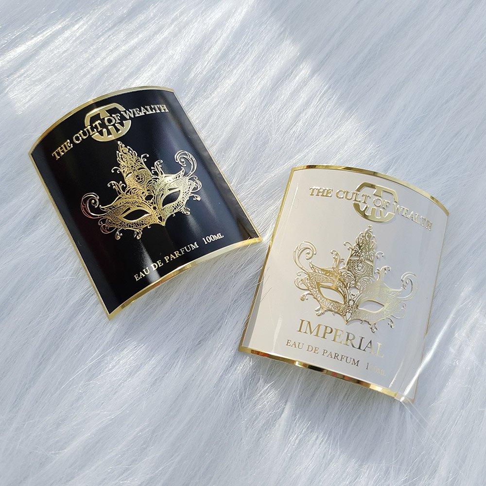 Custom curved surface metal label embossed brand name logo tags metal logo stickers for packaging label