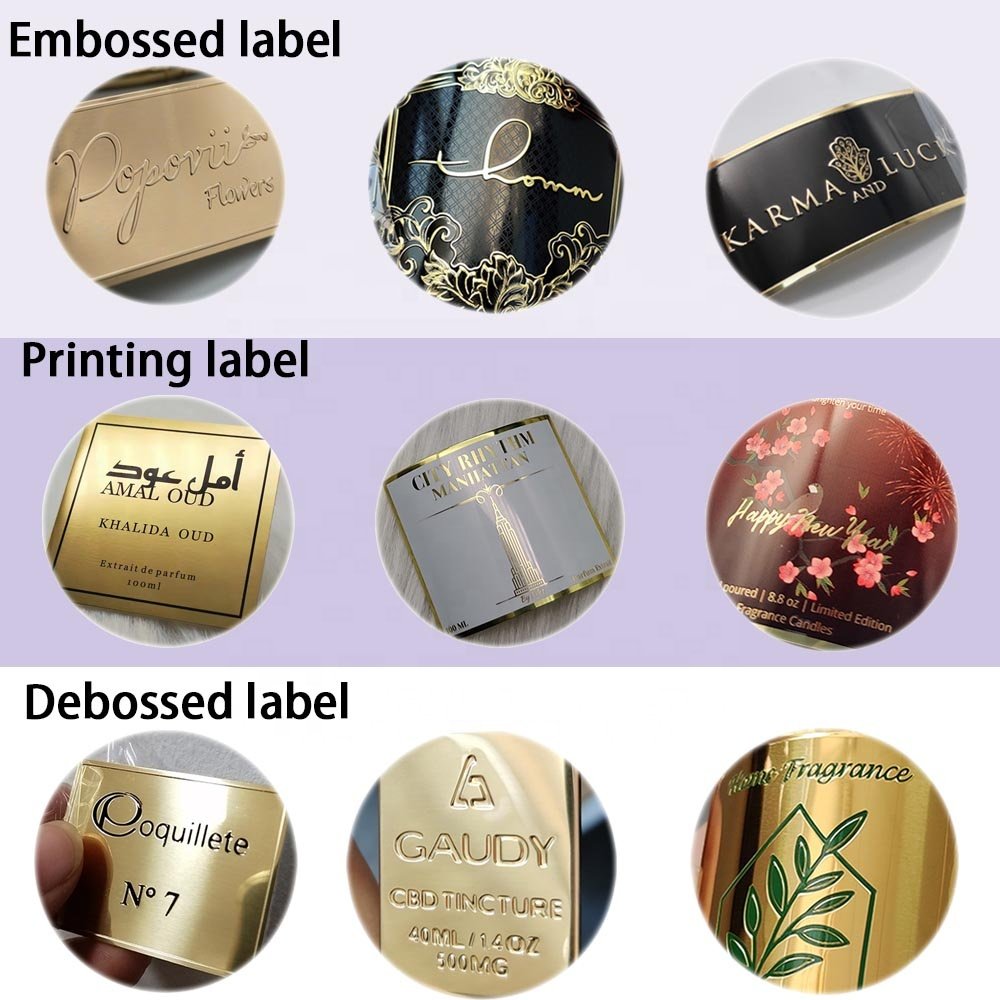 Custom curved surface metal label embossed brand name logo tags metal logo stickers for packaging label