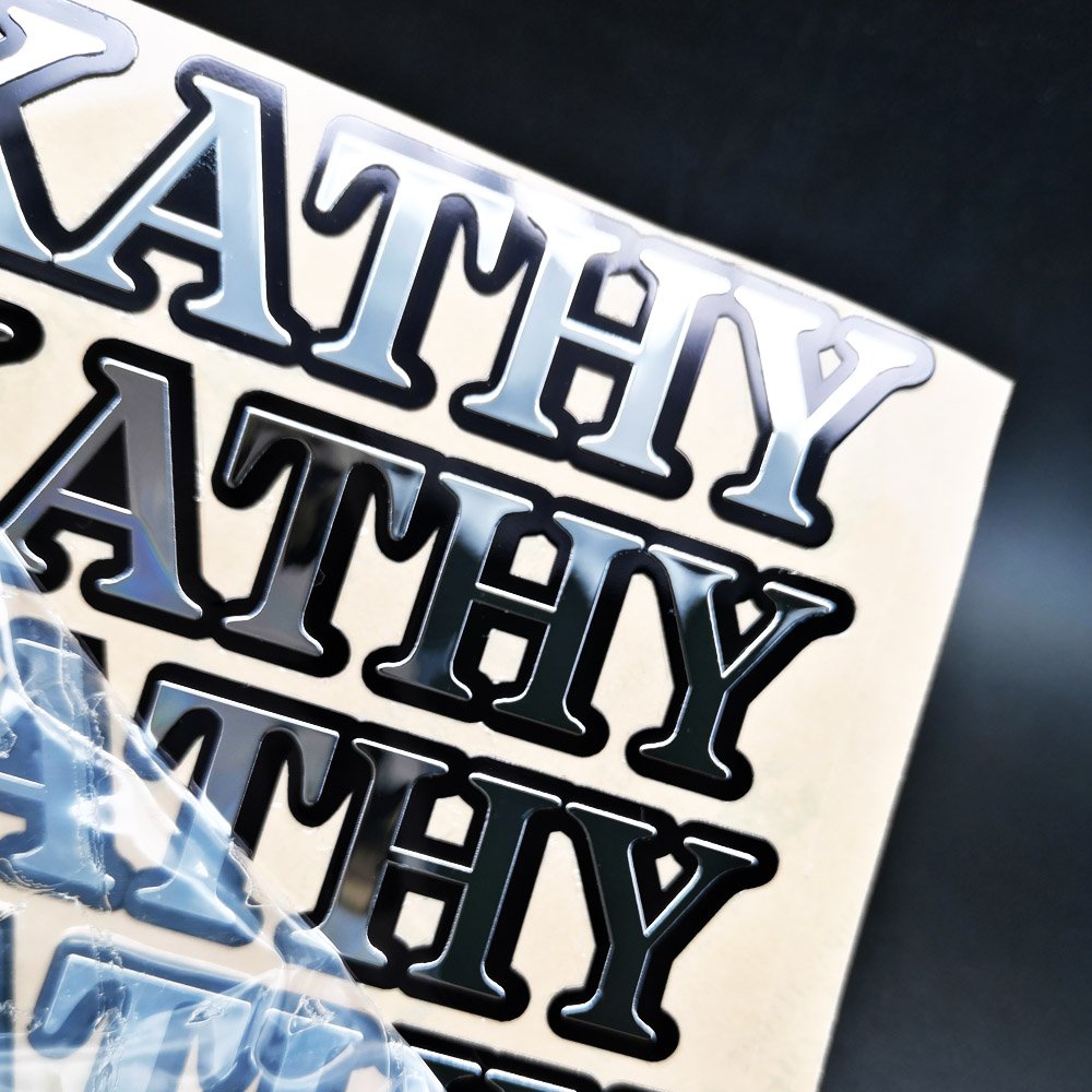 Luxury brand Logo Sticker electroforming nickel stickers 3d uv transfer labels Silver transparent packaging custom
