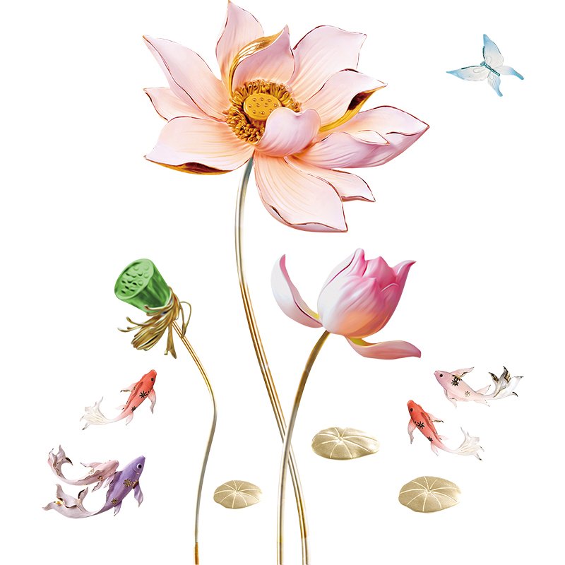 Lotus 3d Flower Wall Stickers forHome House Living Room Bedroom Bathroom Decoration Decor Decals