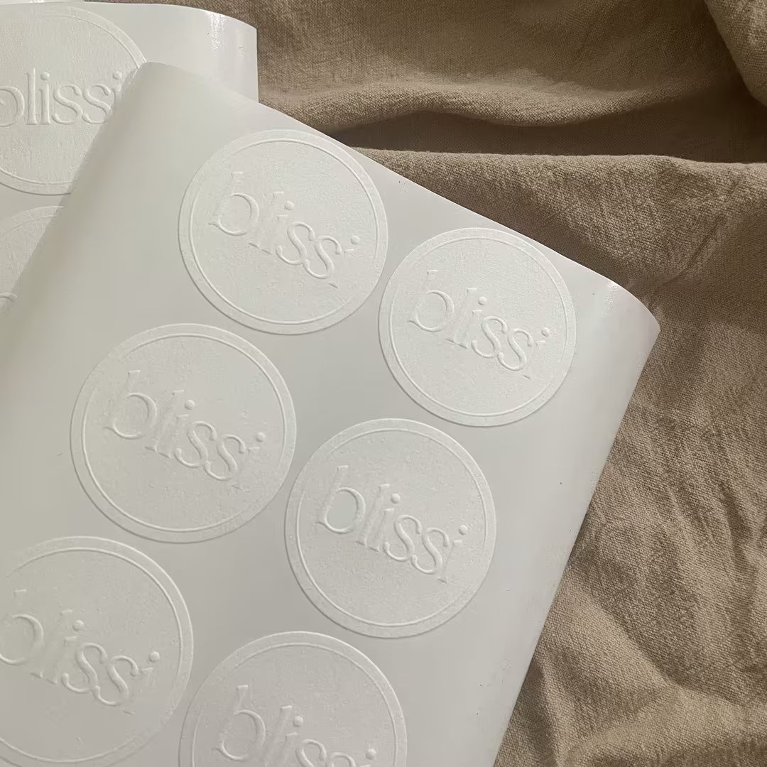 sticker embossed label LOGO printing custom sealing matte sticker Custom adhesive brand logo sticker