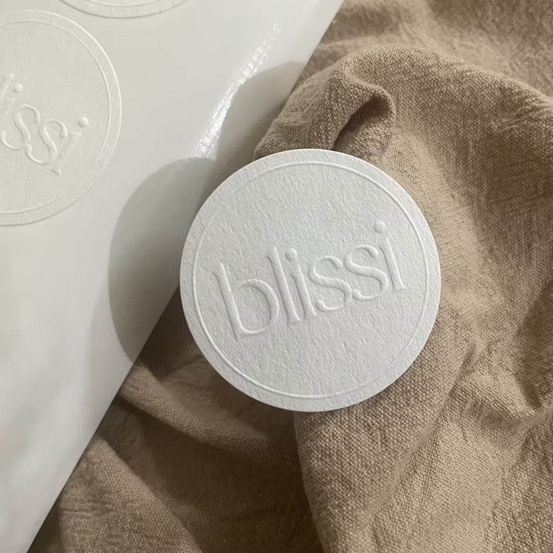 sticker embossed label LOGO printing custom sealing matte sticker Custom adhesive brand logo sticker