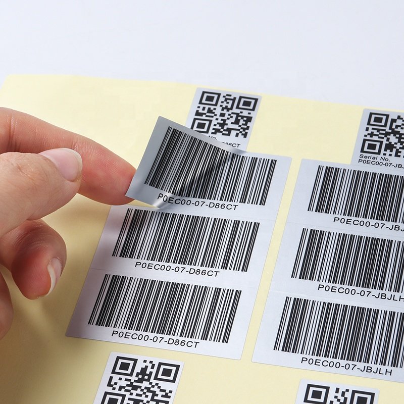 Custom print matte silver heat resistant barcode sticker labels heat-resistant adhesive multilayer label bar code label sticker