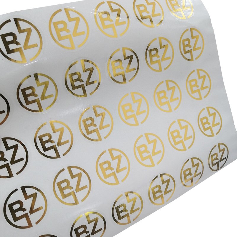Custom Self Adhesive Circle Laminated Paper Sticker Printing Round Logo Rose Gold Foil Transparent Labels sticker