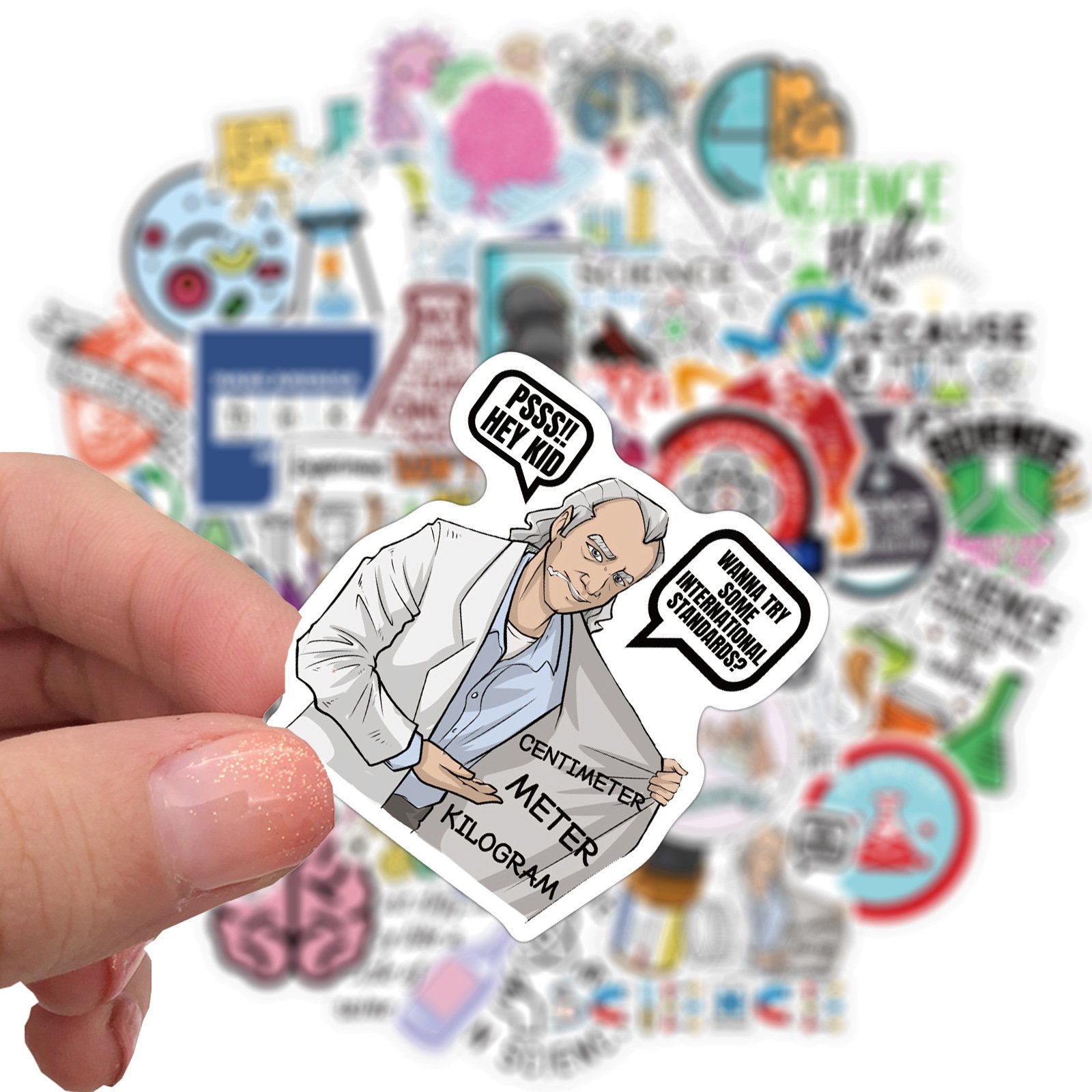50 new lab physics and chemistry graffiti stickers Amazon's explosive luggage guitar waterproof DIY stickers