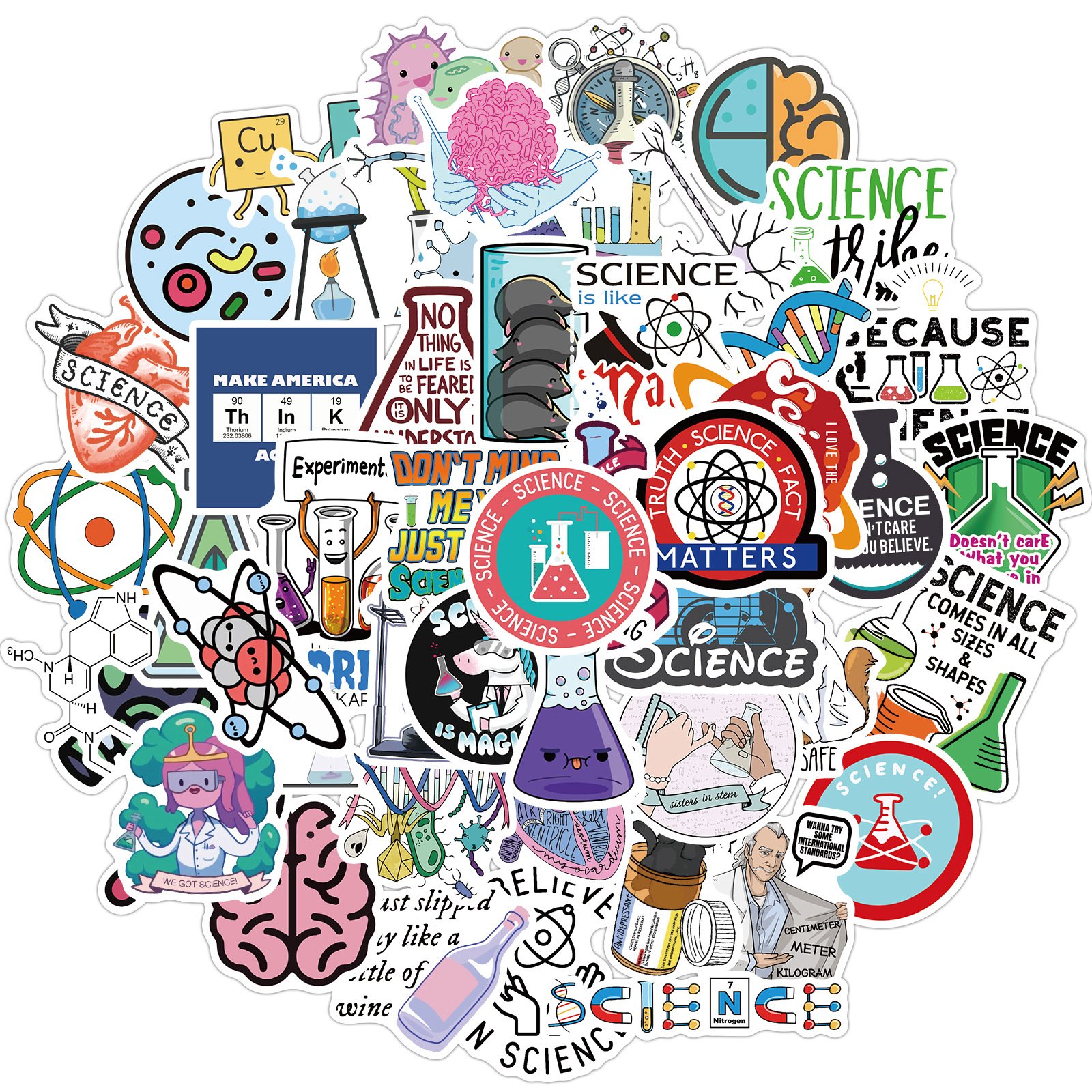 50 new lab physics and chemistry graffiti stickers Amazon's explosive luggage guitar waterproof DIY stickers