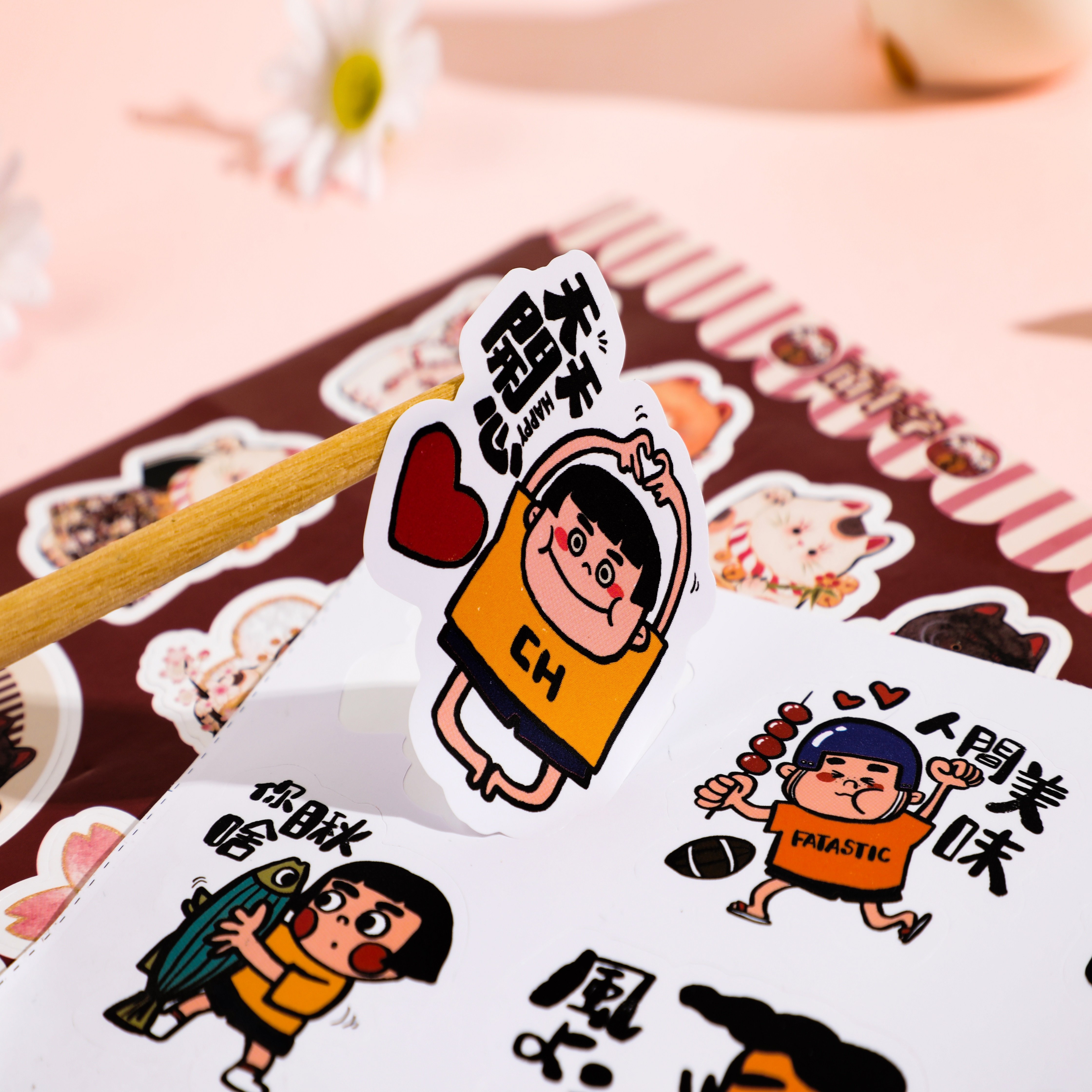 Custom Waterproof Sticker Sheet Printing Cute Die Cut Cartoon Vinyl Sticker Sheet Clear Stickers Sheet