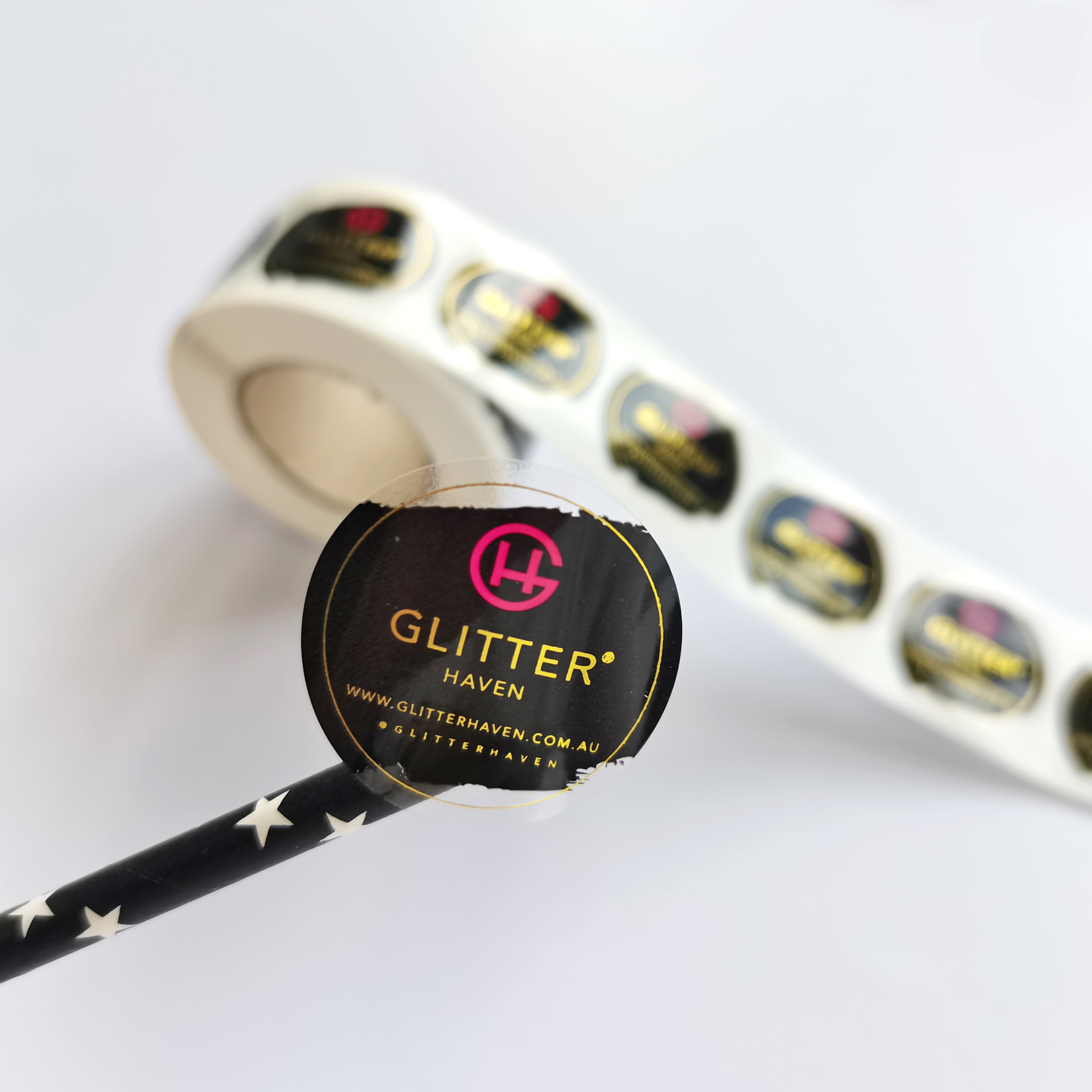 Custom Printing Waterproof Transparent Circle Logo Label Sticker Roll Personalised Metal Gold Foil Clear Logo Sticker Roll