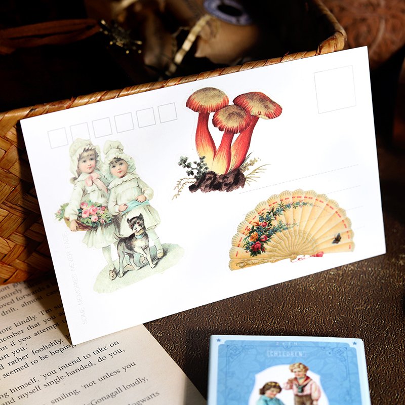 Creative Retro Matchbox stickers DIY decorative sealing stickers boxed stickers