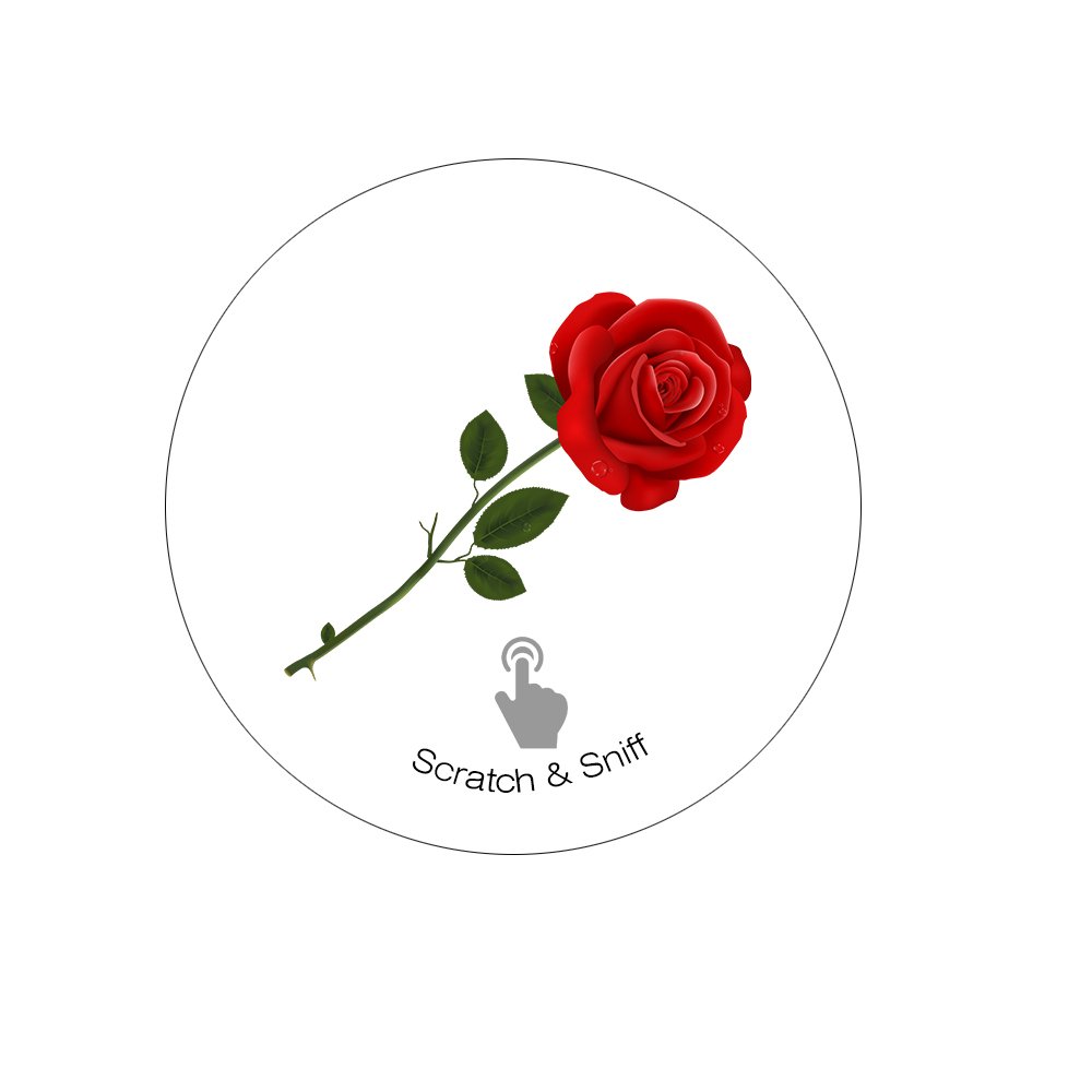 Cheap Transparent PVC Rose Scent Sticker Flower Scratch and Sniff Sticker