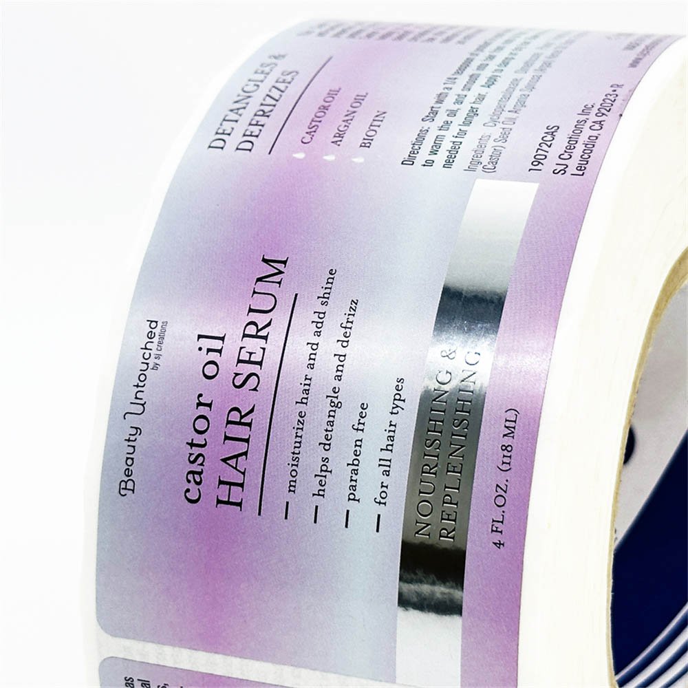 Custom Private Printing Skincare Bottle Waterproof Label Packaging Adhesive Label Sticker