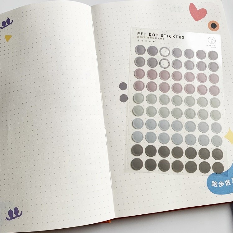 Round Circle Solid Color Transparent Small Dot Custom Sticker Sheets Clear Backing For Scrapbooking Diary