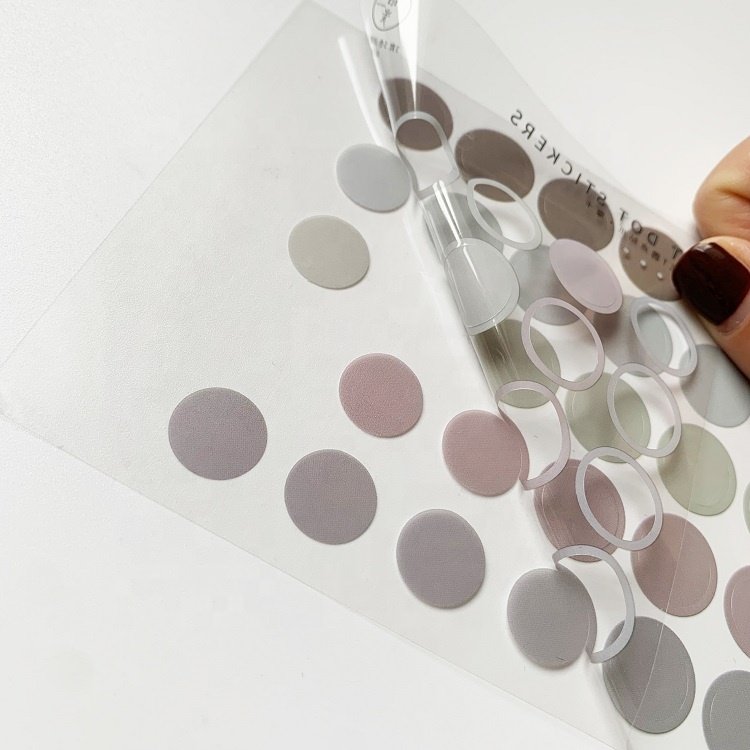 Round Circle Solid Color Transparent Small Dot Custom Sticker Sheets Clear Backing For Scrapbooking Diary