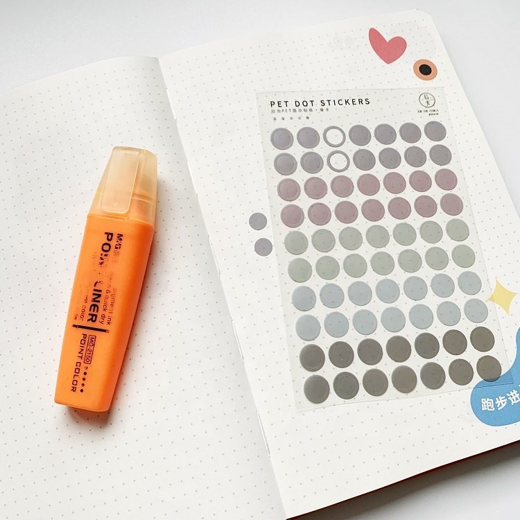 Round Circle Solid Color Transparent Small Dot Custom Sticker Sheets Clear Backing For Scrapbooking Diary