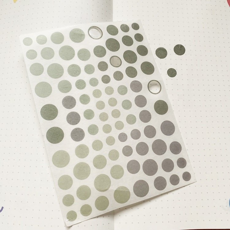 Round Circle Solid Color Transparent Small Dot Custom Sticker Sheets Clear Backing For Scrapbooking Diary