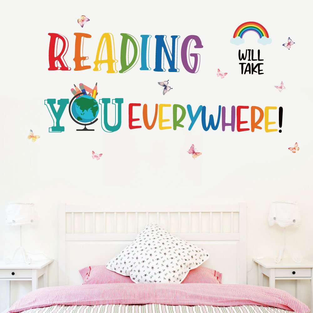 High quality READING Inspirational slogan wall art sticker die cut sticker for home decor living room kids room