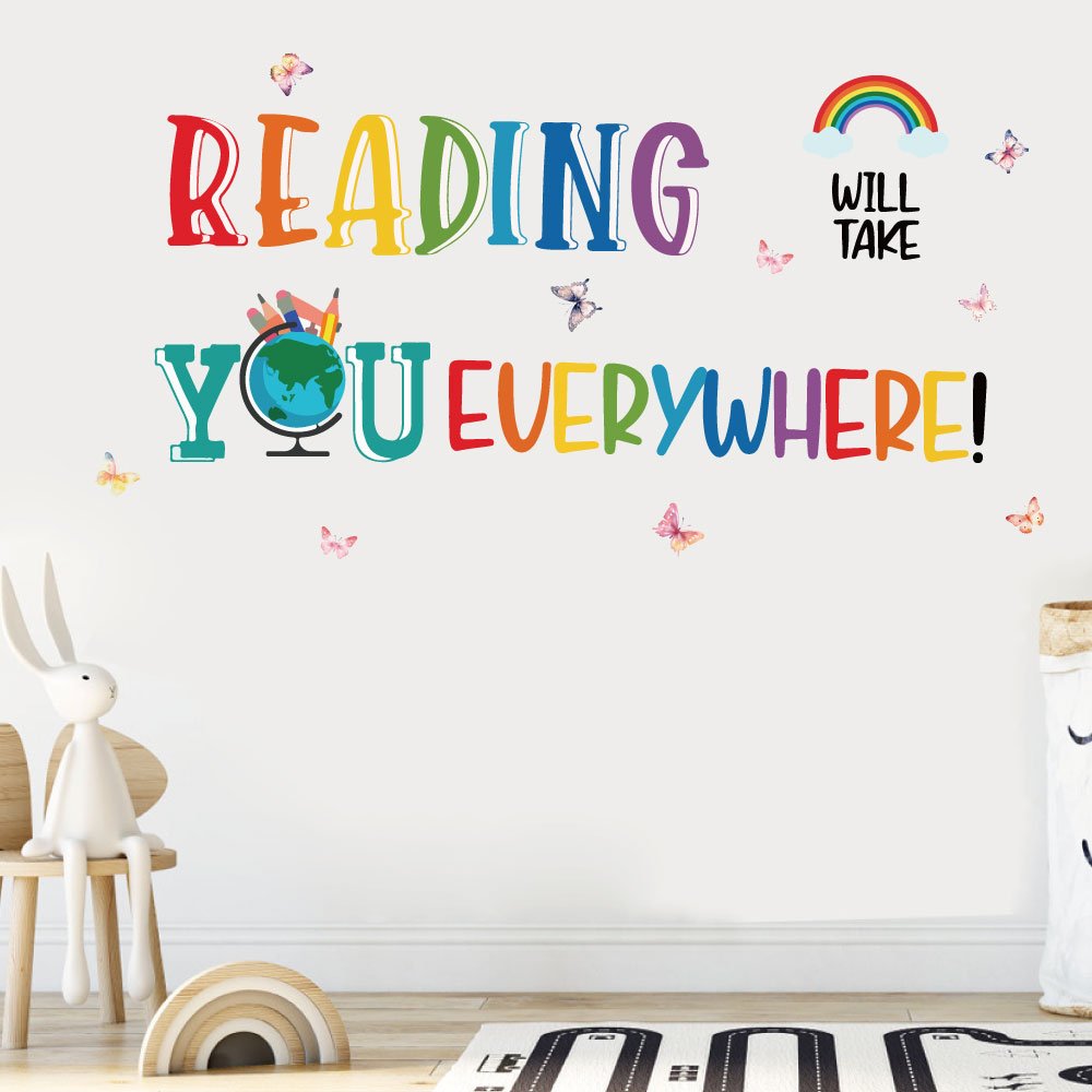 High quality READING Inspirational slogan wall art sticker die cut sticker for home decor living room kids room
