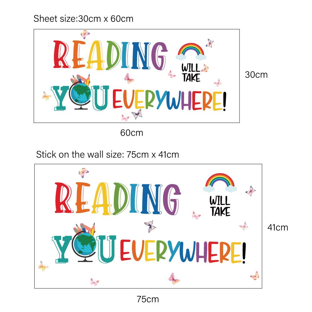 High quality READING Inspirational slogan wall art sticker die cut sticker for home decor living room kids room