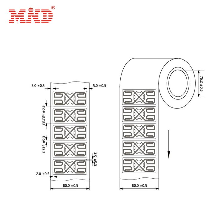 Long Range Smart Tag Inlay/ Label/ Sticker for Garment Management M4QT chip 6626 UHF RFID Label