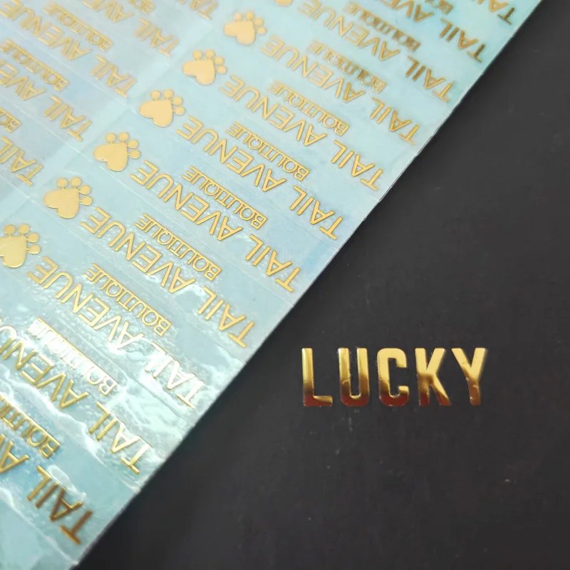 Metal transfer printing sticker 3D custom logo name custom waterproof adhesive large