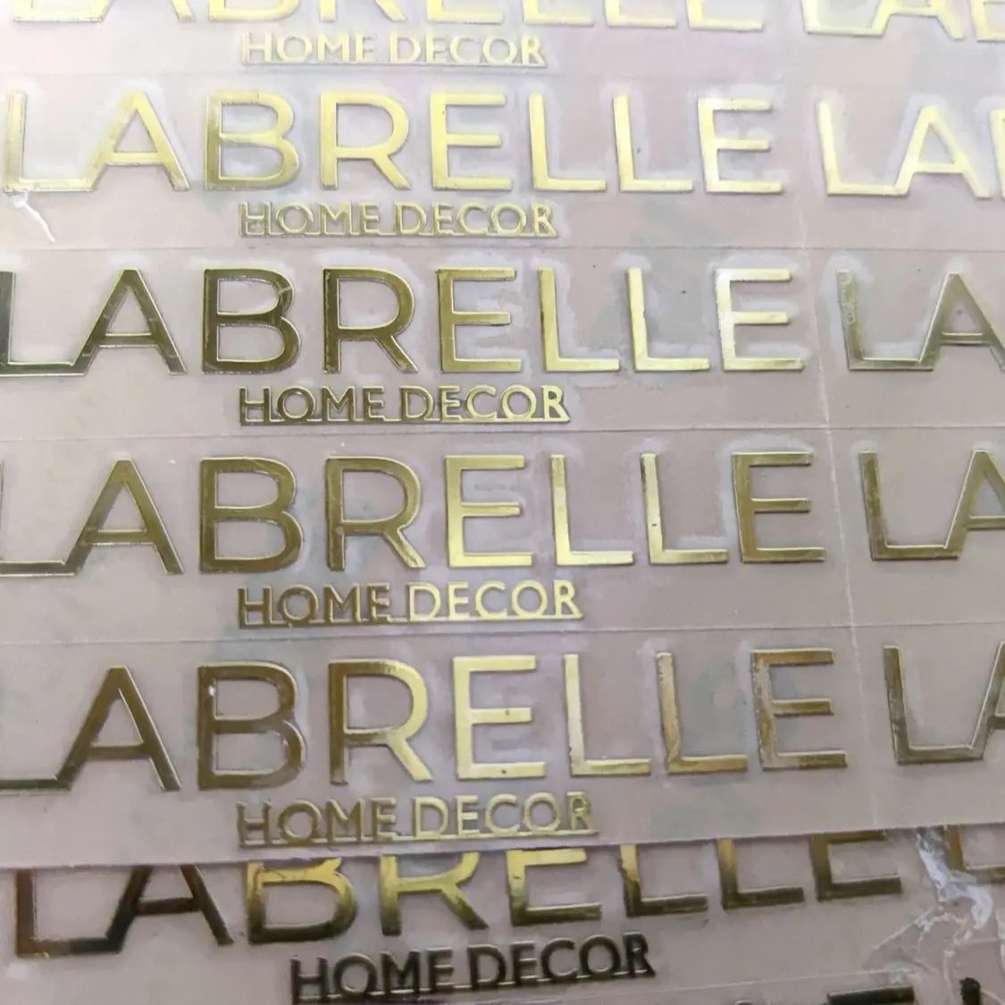Metal transfer printing sticker 3D custom logo name custom waterproof adhesive large