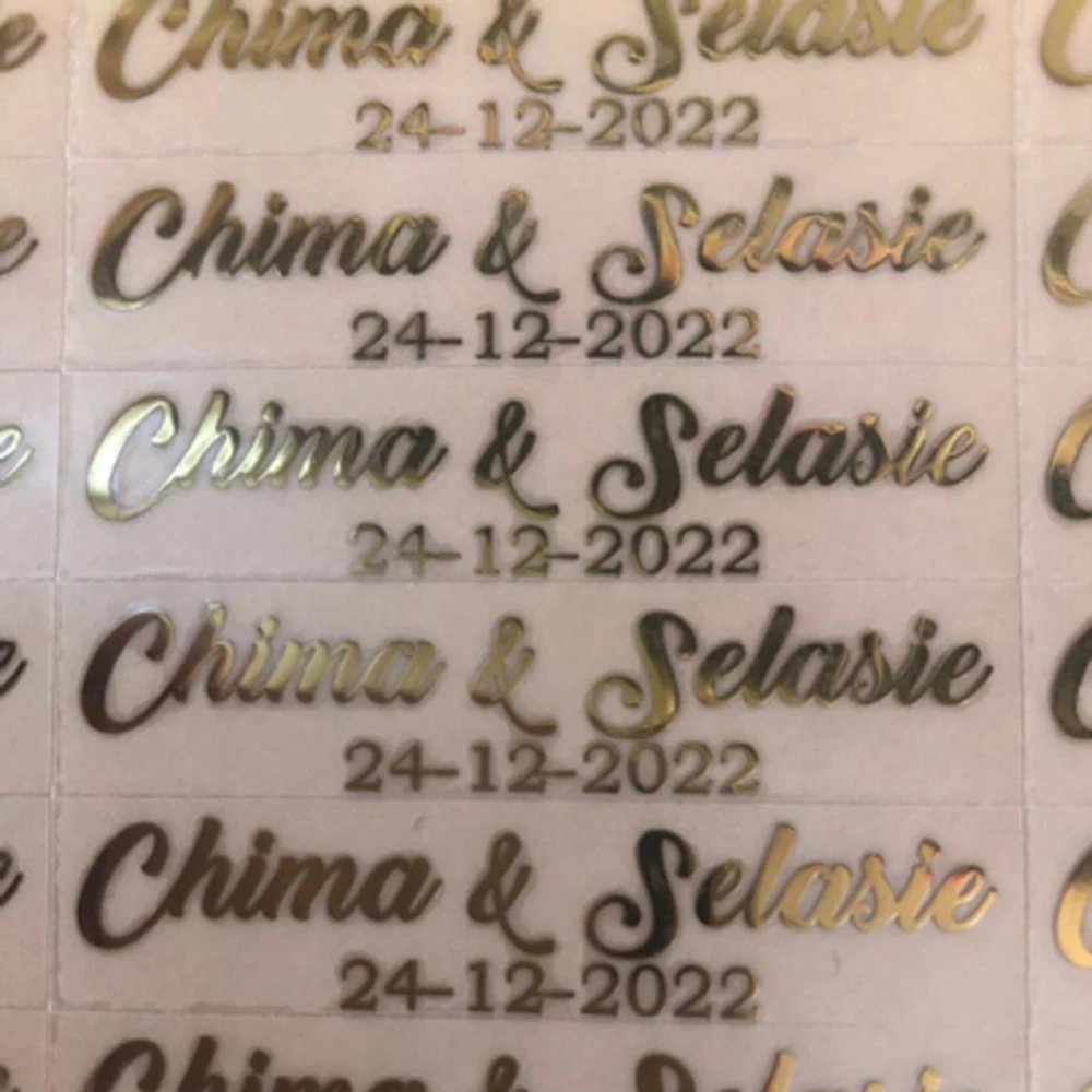 Metal transfer printing sticker 3D custom logo name custom waterproof adhesive large