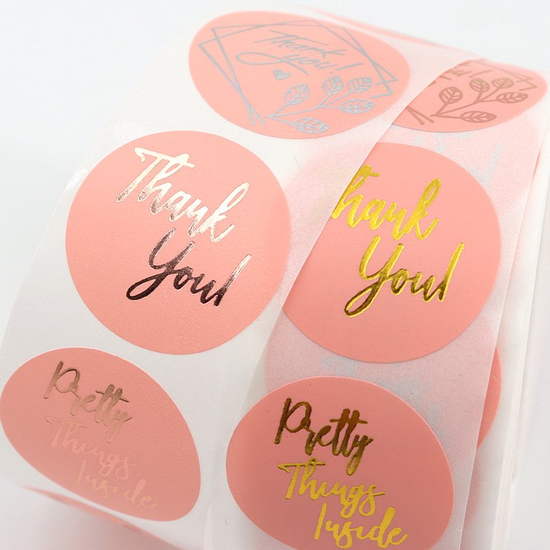 Thank You card circular sealing sticker, baking packaging bag, biscuit bag decoration sticker Fashion Printing logo