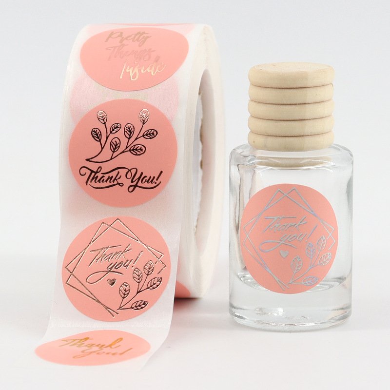 Thank You card circular sealing sticker, baking packaging bag, biscuit bag decoration sticker Fashion Printing logo