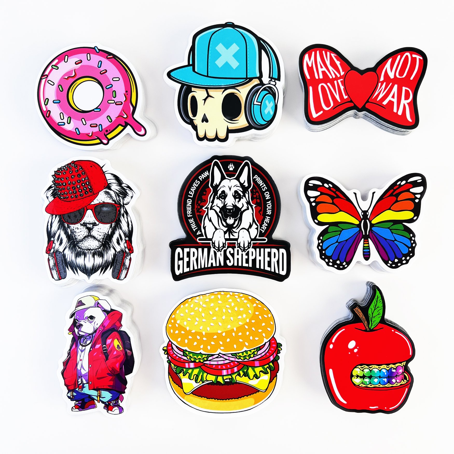 Personalized Scratch Proof Removable Adhesive Waterproof Cartoon PVC Vinyl Hologarphic Die Cut Custom Glitter Stickers