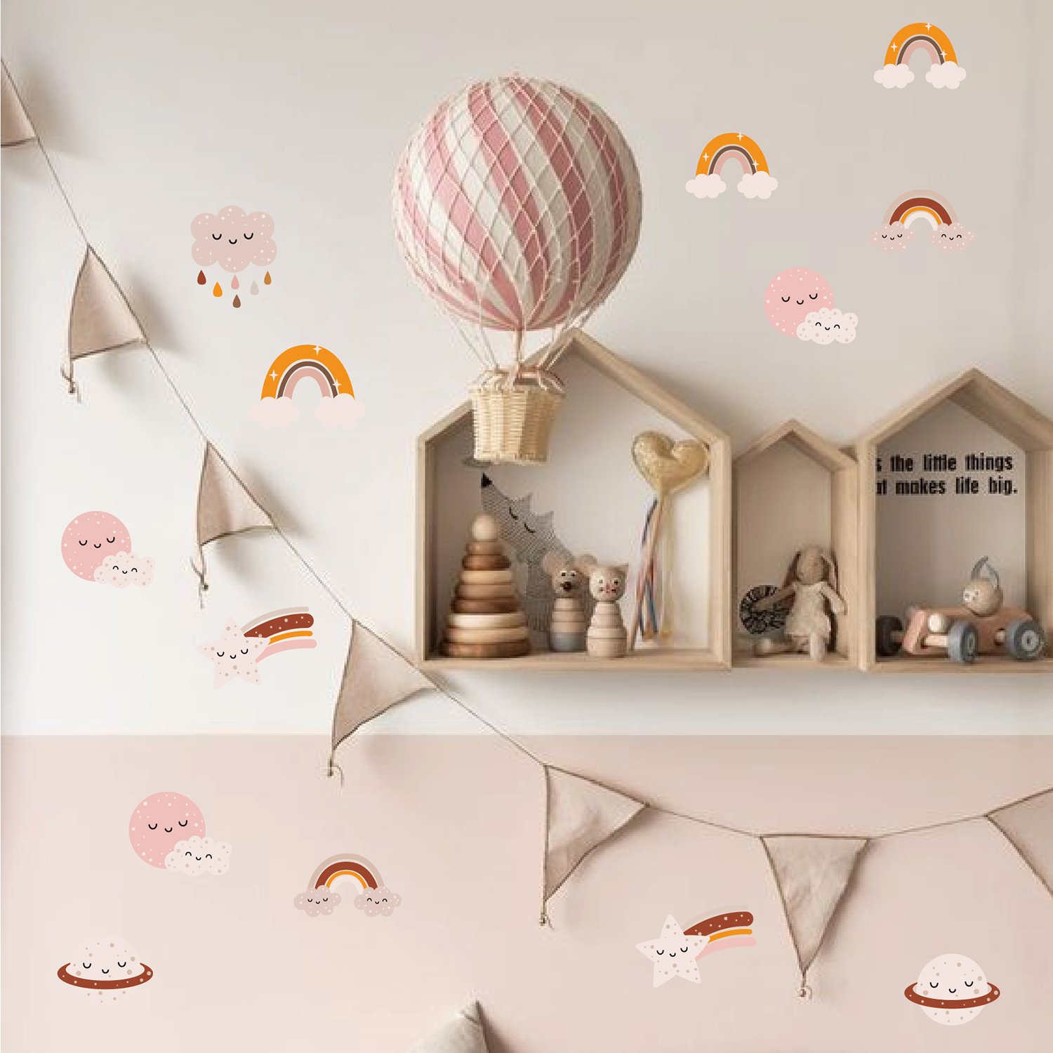 Funlife Nursery Self-Adhesive Kids Rainbow Wallpaper Wall Stickers Removable Decorative Baby's Room Oil Proof Eco-friendly PVC