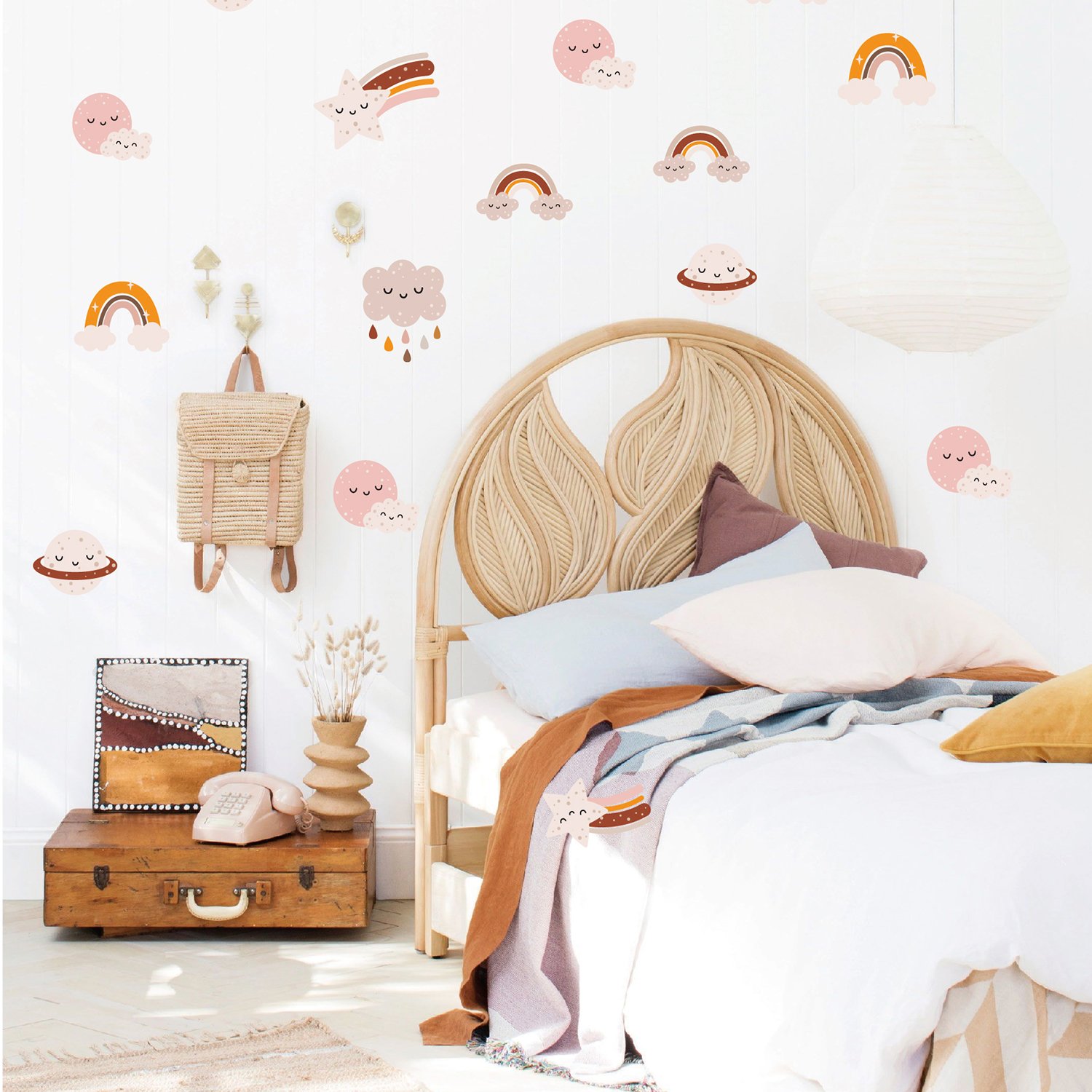 Funlife Nursery Self-Adhesive Kids Rainbow Wallpaper Wall Stickers Removable Decorative Baby's Room Oil Proof Eco-friendly PVC