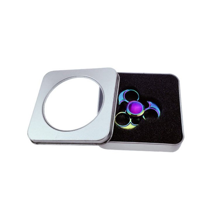 90x90x18mm with window lining Manufacturer directly supplied ghexel Square bracelet finger tip iron tin box
