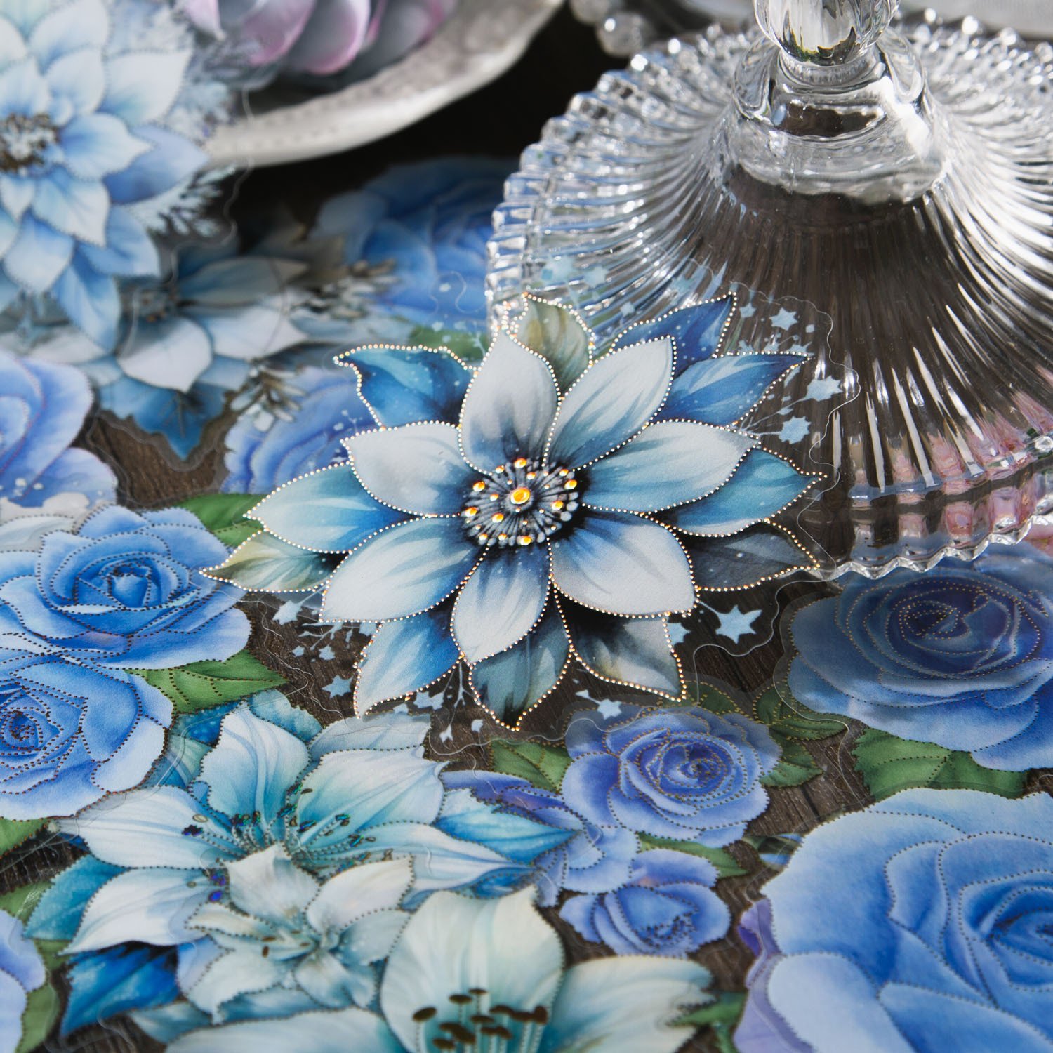 10 Pieces/Pack Stickers Blue Love Series Plant Hand Account DIY Collage Material Decoration Stickers into 6 models