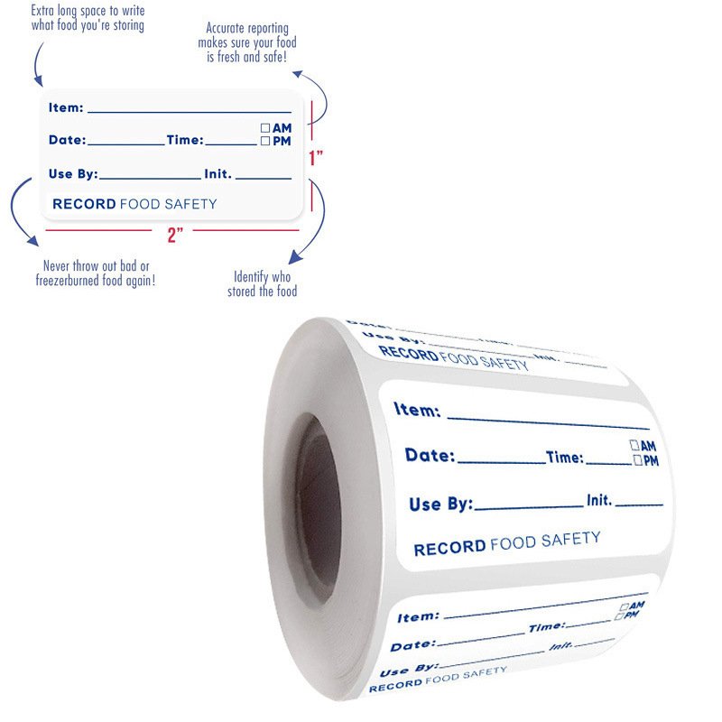 Wholesale 1x2in Write On Removable Labels Dissolvable Food Packaging Stickers for Storage Bottle Fridge